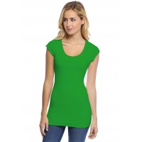 T-shirt long col rond manches courtes capes en modal ZAZA07