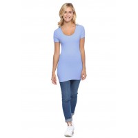 T-shirt long col rond manches courtes en modal ZAZA08