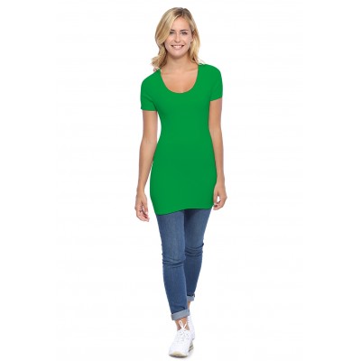 T-shirt long col rond manches courtes en modal ZAZA08