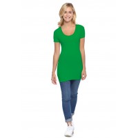 T-shirt long col rond manches courtes en modal ZAZA08