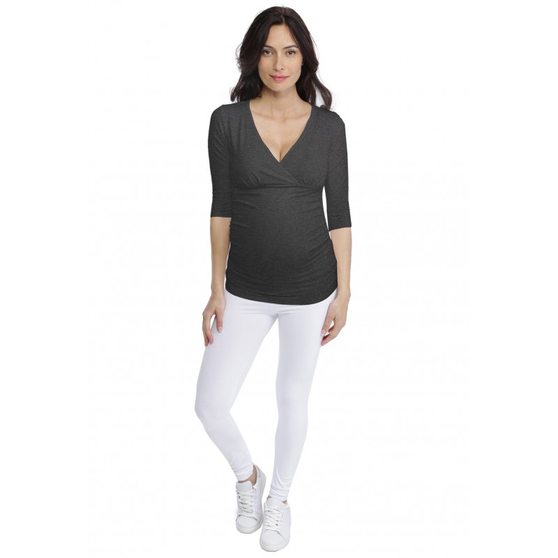 T-shirt cache-coeur de grossesse en modal LYS T-shirt cache-coeur de grossesse en modal LYS
