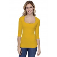 T-shirt col carré manches 3-4 en modal CLARA04