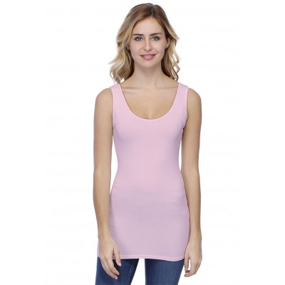 Débardeur long larges bretelles en modal TULIPE02