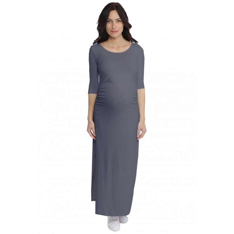 Robe longue de grossesse en modal JACINTHE Robe longue de grossesse en modal JACINTHE