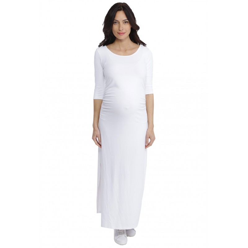 Robe longue de grossesse en modal JACINTHE Robe longue de grossesse en modal JACINTHE