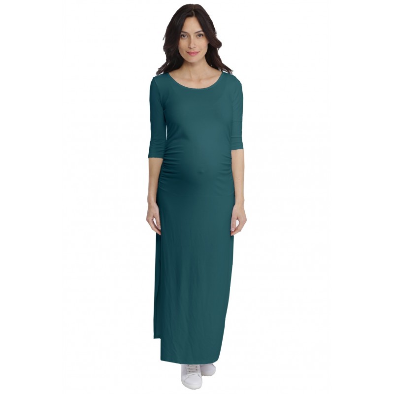 Robe longue de grossesse en modal JACINTHE Robe longue de grossesse en modal JACINTHE