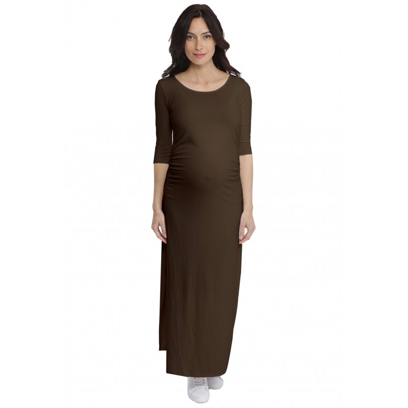 Robe longue de grossesse en modal JACINTHE Robe longue de grossesse en modal JACINTHE