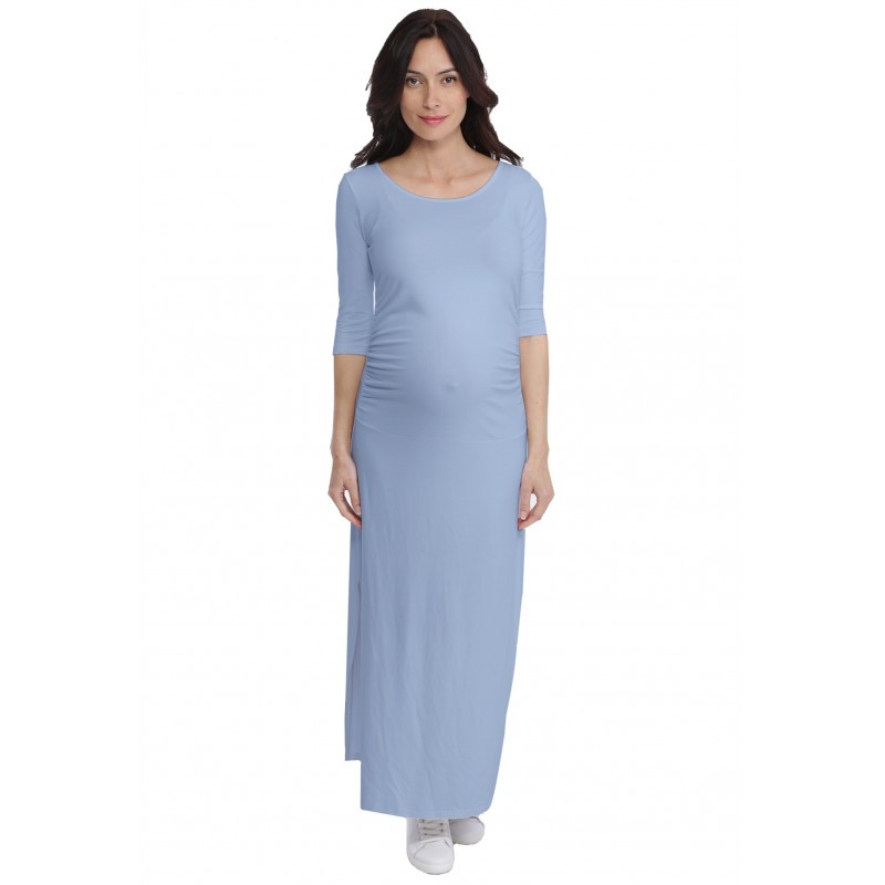 Robe longue de grossesse en modal JACINTHE Robe longue de grossesse en modal JACINTHE