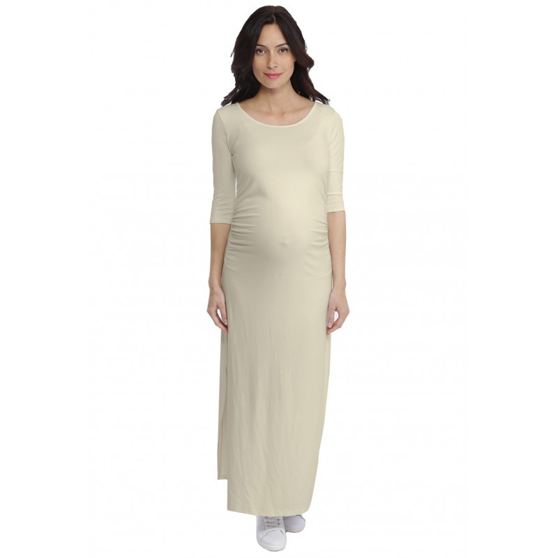 Robe longue de grossesse en modal JACINTHE Robe longue de grossesse en modal JACINTHE