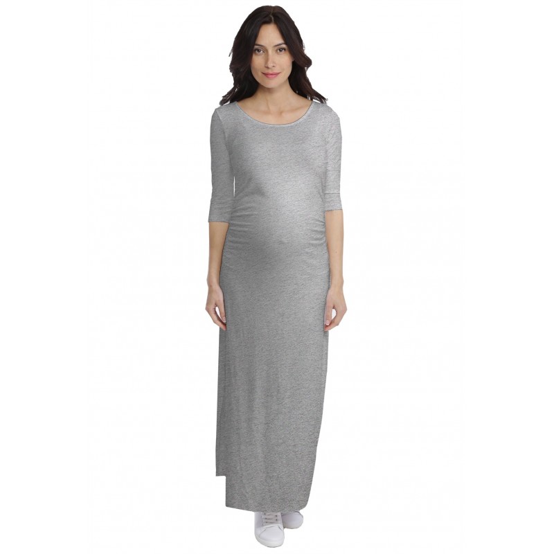 Robe longue de grossesse en modal JACINTHE Robe longue de grossesse en modal JACINTHE