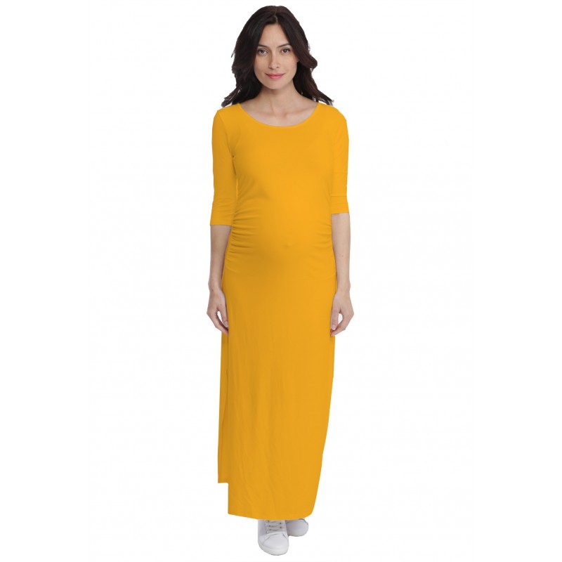 Robe longue de grossesse en modal JACINTHE Robe longue de grossesse en modal JACINTHE