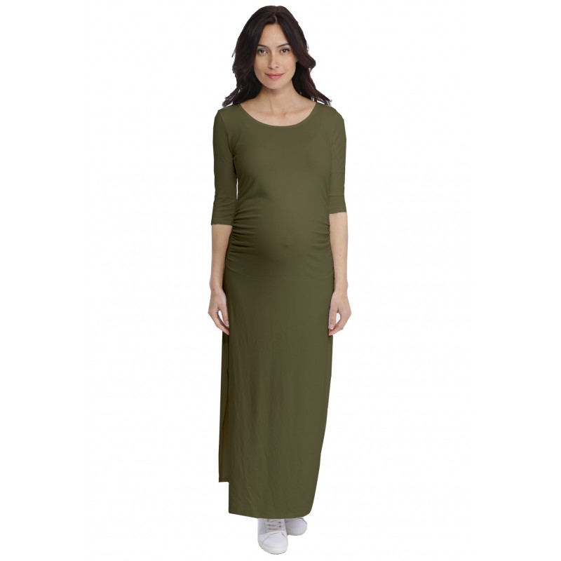 Robe longue de grossesse en modal JACINTHE Robe longue de grossesse en modal JACINTHE