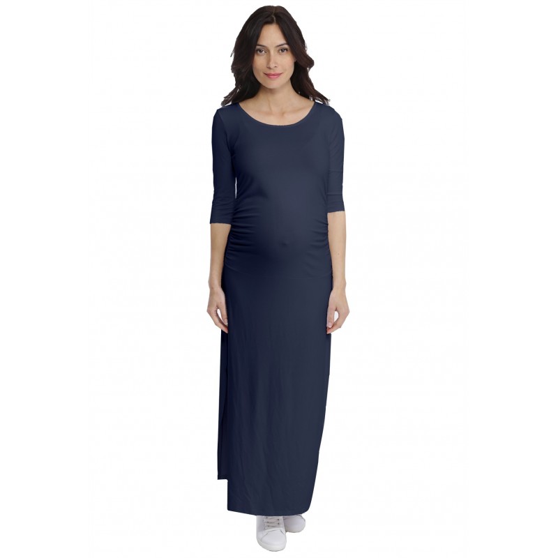 Robe longue de grossesse en modal JACINTHE Robe longue de grossesse en modal JACINTHE