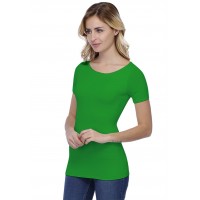T-shirt col bateau doublé devant manches courtes en modal DORIS03