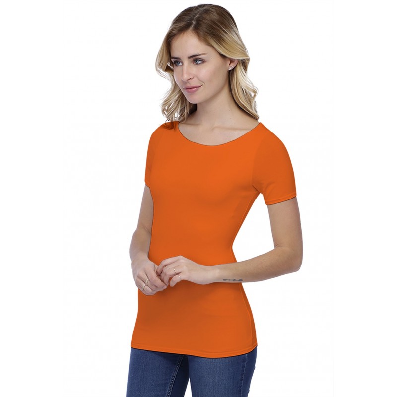 T-shirt col bateau doublé devant manches courtes en modal DORIS03 T-shirt col bateau doublé devant manches courtes en modal DORIS03