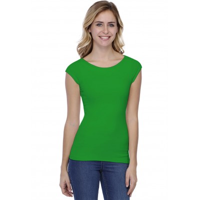 T-shirt col bateau doublé devant manches courtes en modal DORIS02