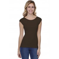 T-shirt col bateau doublé devant manches courtes en modal DORIS02