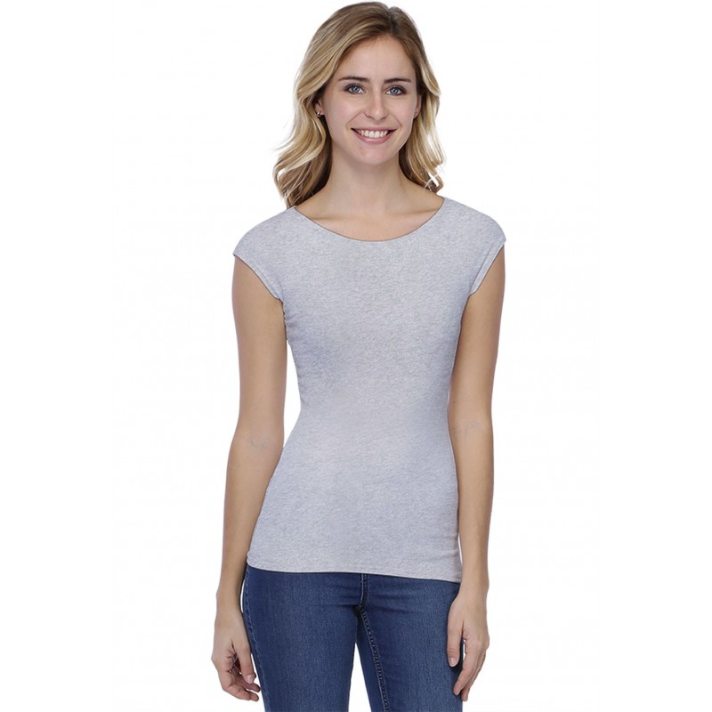 T-shirt col bateau doublé devant manches courtes en modal DORIS02 T-shirt col bateau doublé devant manches courtes en modal DORIS02