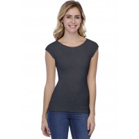 T-shirt col bateau doublé devant manches courtes en modal DORIS02