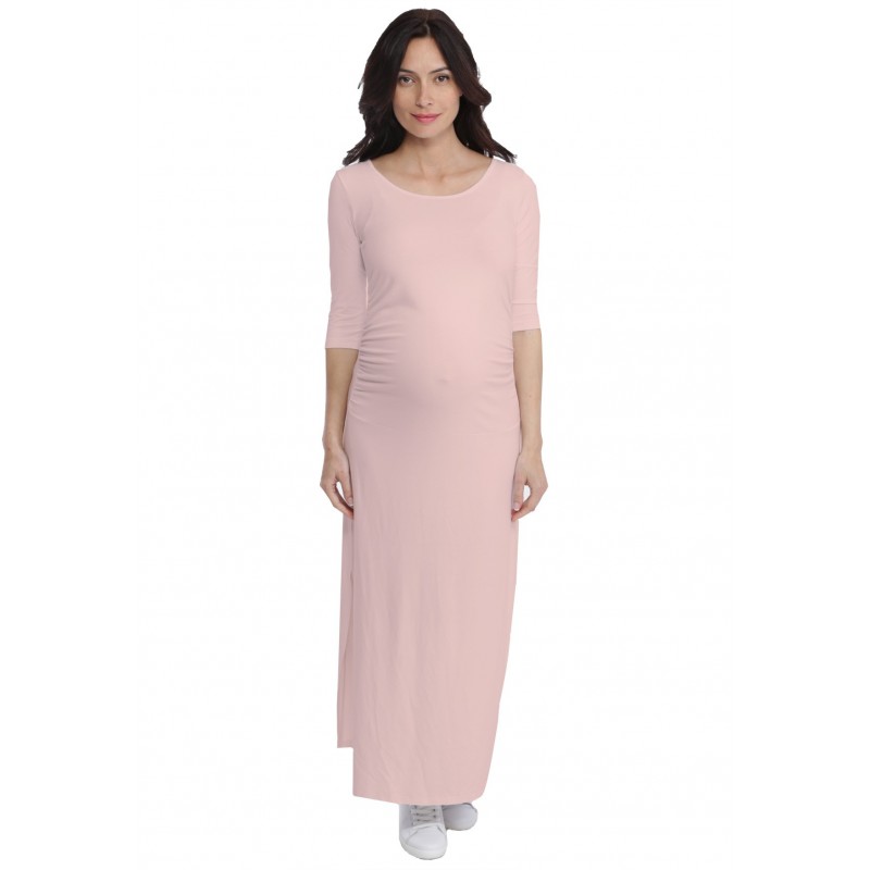 Robe longue de grossesse en modal JACINTHE Robe longue de grossesse en modal JACINTHE