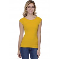 T-shirt col bateau doublé devant manches courtes en modal DORIS02