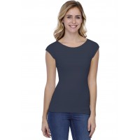 T-shirt col bateau doublé devant manches courtes en modal DORIS02