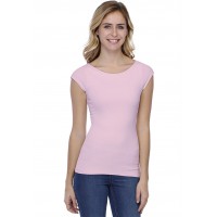 T-shirt col bateau doublé devant manches courtes en modal DORIS02