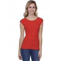 T-shirt col bateau doublé devant manches courtes en modal DORIS02