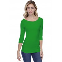 T-shirt col bateau doublé devant manches 3-4 en modal DORIS04