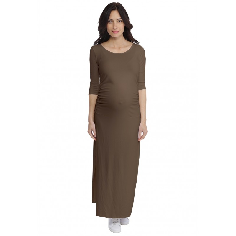 Robe longue de grossesse en modal JACINTHE Robe longue de grossesse en modal JACINTHE