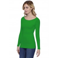 T-shirt col bateau doublé devant manches longues en modal DORIS05