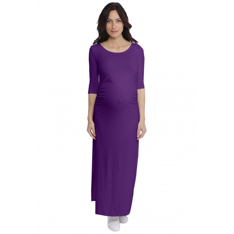 Robe longue de grossesse en modal JACINTHE Robe longue de grossesse en modal JACINTHE