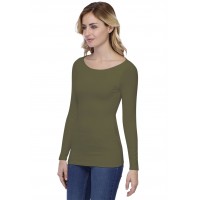 T-shirt col bateau doublé devant manches longues en modal DORIS05