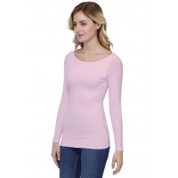 T-shirt col bateau doublé devant manches longues en modal DORIS05