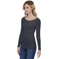 T-shirt col bateau doublé devant manches longues en modal DORIS05
