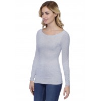 T-shirt col bateau doublé devant manches longues en modal DORIS05