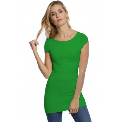T-shirt long col bateau doublé devant en modal DORIS07