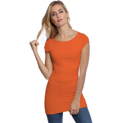 T-shirt long col bateau doublé devant en modal DORIS07