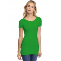 T-shirt long col bateau doublé devant manches courtes DORIS