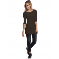 T-shirt long col bateau doublé devant manches 3-4 DORIS