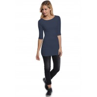 T-shirt long col bateau doublé devant manches 3-4 DORIS