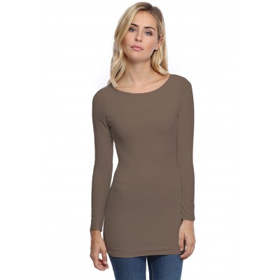 T-shirt long col bateau doublé devant DORIS