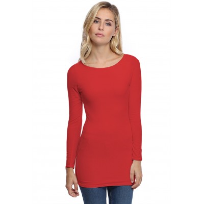 T-shirt long col bateau doublé devant DORIS