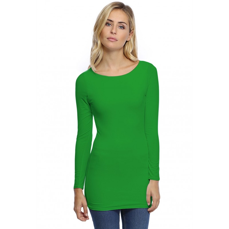 T-shirt long col bateau doublé devant DORIS T-shirt long col bateau doublé devant DORIS