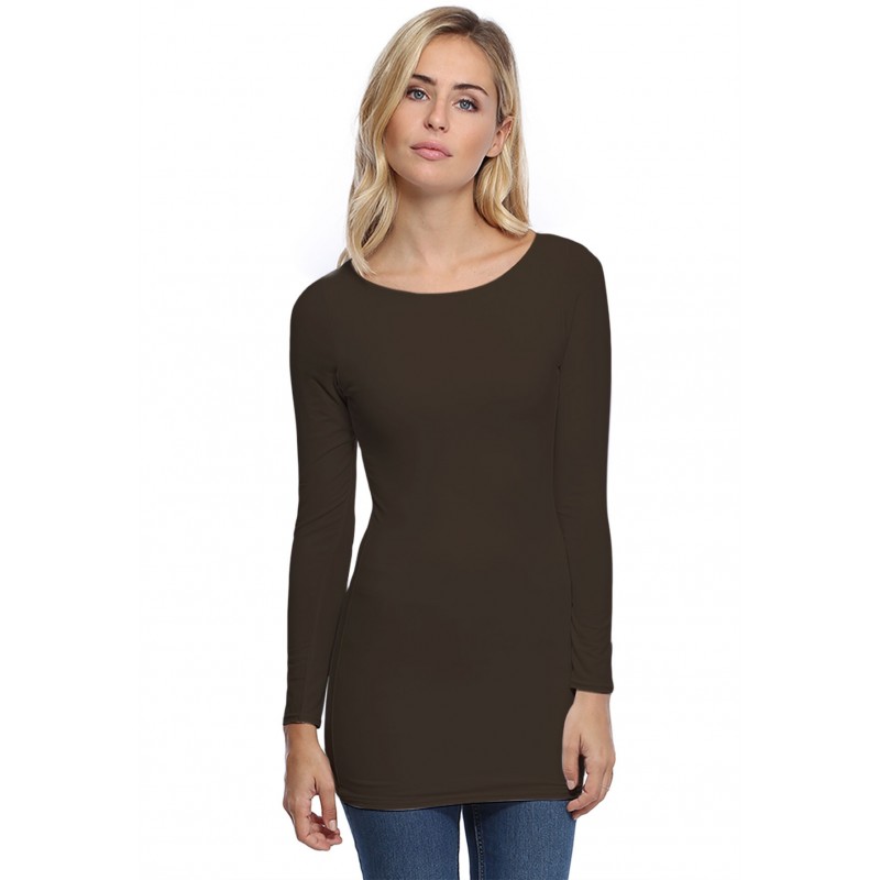 T-shirt long col bateau doublé devant DORIS T-shirt long col bateau doublé devant DORIS