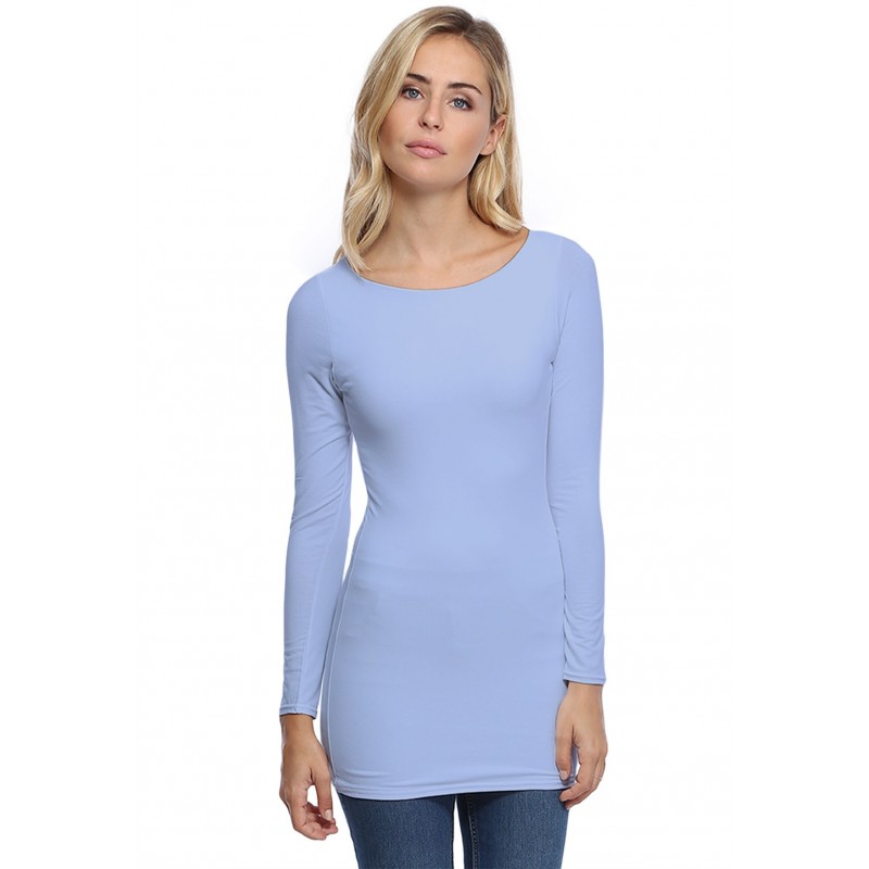 T-shirt long col bateau doublé devant DORIS T-shirt long col bateau doublé devant DORIS