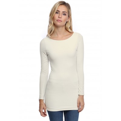 T-shirt long col bateau doublé devant DORIS