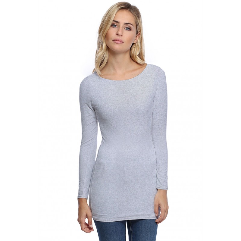 T-shirt long col bateau doublé devant DORIS T-shirt long col bateau doublé devant DORIS