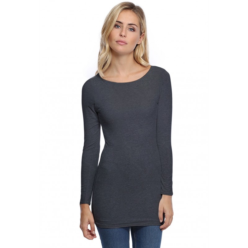 T-shirt long col bateau doublé devant DORIS T-shirt long col bateau doublé devant DORIS