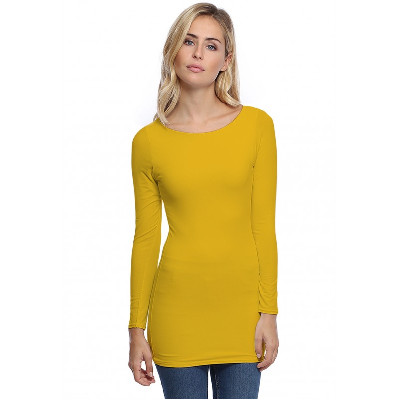 T-shirt long col bateau doublé devant DORIS T-shirt long col bateau doublé devant DORIS